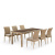Комплект плетеной мебели T365/Y380B-W65  6PCS Light Brown (6+1)